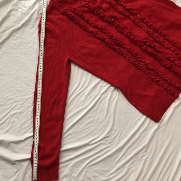 Pure Alfred Sung Red Cardigan with Ruffles! - Picture 14 of 14